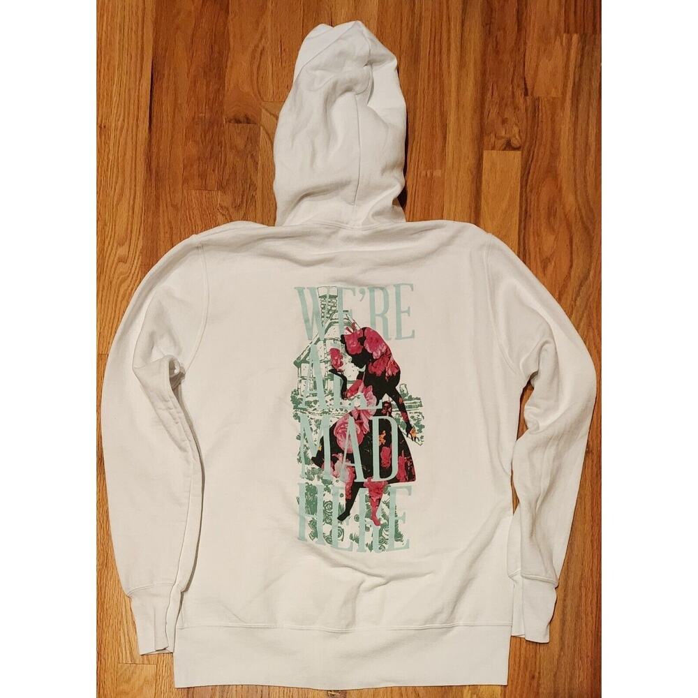 Disney Epcot World Showcase UK Pavilion ALICE IN WONDERLAND ZIP UP HOODIE Sz XL